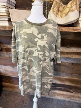 RedHead Men's Short Sleeve Camo Tee in Olive and Beige